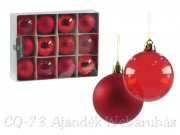Karácsonyfadísz gömb piros 12db 5cm CAN102220