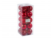 Karácsonyfadísz gömb piros 20db 6cm CAA725420