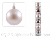 Karácsonyfadísz gömb rózsaszín 6db 6cm CAN100520