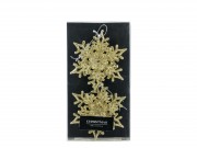 Karácsonyfadísz hópehely arany glitteres 2db 11cm CAA222100