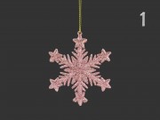 Karácsonyfadísz hópehely gold/rosegold glitteres 10cm CAA726000 9f