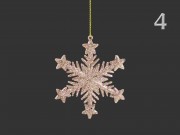Karácsonyfadísz hópehely gold/rosegold glitteres 10cm CAA726000 9f
