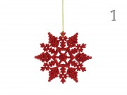Karácsonyfadísz hópehely piros 10cm CAA650120 3f