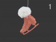 Karácsonyfadísz korcsolya glitteres 12cm AWR201930 3f