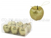Karácsonyfadísz szett arany alma 6db 5cm CAA640603