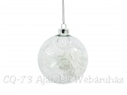 Karácsonyfadísz üveggömb átlátszó + csipke 8cm ABR210000