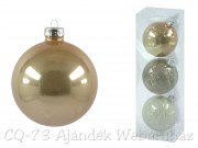 Karácsonyfadísz üveggömb krém 3db 8cm AVB510170