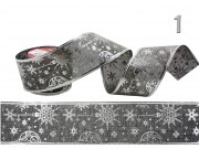 Karácsonyi dekor szalag szürke/ezüst 280x6cm 723167 4f