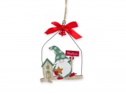 Karácsonyi dekoráció manó csengővel Merry Christmas 15cm 059733