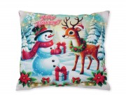 Karácsonyi díszpárna hóember+szarvas 30x26cm 004