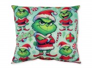 Karácsonyi díszpárna zöld manó 2. 30x26cm