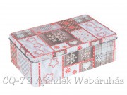 Karácsonyi fémdoboz szögletes szíves 21cm ABW550360