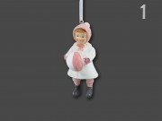 Karácsonyi figura fehér/rózsaszín 9cm AJC000390 4f