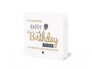 Képeslap Happy Birthday glitteres + boríték 14,5cm 236810