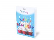 Képeslap Happy Birthday muffin + boríték 12x17cm 236957