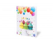 Képeslap Happy Birthday muffin glitteres + boríték 12x17cm 236988