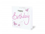 Képeslap Happy Birthday pillangós domború + boríték 14,5cm 236803