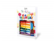 Képeslap Happy Birthday színes torta + boríték 12x17cm 236926