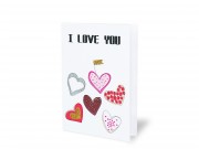 Képeslap I love you szíves glitteres + boríték 12x17cm 236858