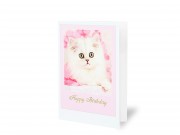 Képeslap cicás rózsaszín Happy Birthday + boríték 12x17cm 237206