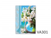 Képeslap virágos + boríték VA 11x15,5cm LC6