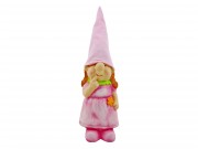 Kislány figura rózsaszín ruhában süvegben 29cm 138089