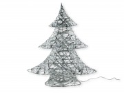 LEDes fenyőfa dekoráció ezüst 40cm AMZ201160