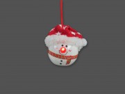 LEDes karácsonyfadísz gömb világító orrú hóember 6,5cm 050277