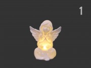LEDes világító angyalka fehér 8cm 7405 2f