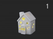 LEDes világító házikó fehér 9cm ALX610570 4f