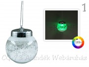 LEDes világító üveggömb karácsonyfadísz 6cm ABR101450
