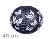 Lampion fekete pillangós 40cm 218532
