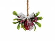 Leveles bogyós csörgő dísz piros 14x7cm CAA124300