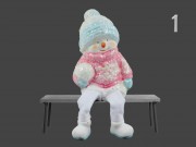 Lógólábú hóember figura kék/rózsaszín 13cm 4910 2f