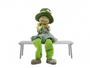 Lógólábú lány figura zöld 9cm