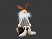 Lógólábú nyuszi fatörzsön 15cm 481191