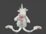 Lógólábú plüss unicornis figura fehér/rózsaszín 25cm 415578
