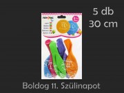 Lufi Boldog 11. Szülinapot színes 5db 30cm 21036