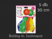 Lufi Boldog 16. Szülinapot színes 5db 30cm 21041