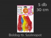 Lufi Boldog 19. Szülinapot színes 5db 30cm 21044