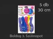 Lufi Boldog 3. Szülinapot színes 5db 30cm 21028