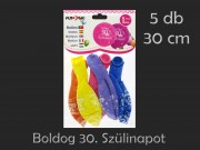 Lufi Boldog 30. Szülinapot színes 5db 30cm 21046