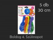 Lufi Boldog 4. Szülinapot színes 5db 30cm 21029