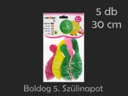 Lufi Boldog 5. Szülinapot színes 5db 30cm 21030