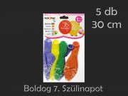 Lufi Boldog 7. Szülinapot színes 5db 30cm 21032