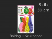 Lufi Boldog 8. Szülinapot színes 5db 30cm 21033