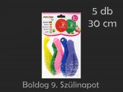 Lufi Boldog 9. Szülinapot színes 5db 30cm 21034