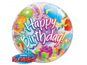 Lufi átlátszó buborék Happy Birthday 56cm Q65407