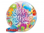 Lufi átlátszó buborék Happy Birthday 56cm Q65407