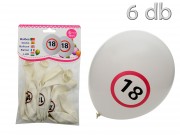 Lufi fehér 18-as évszámos 6db 30cm 21055